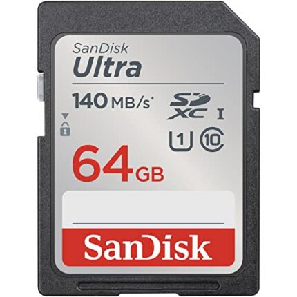 SanDisk Ultra UHS I 64GB SD Card 140MB/s for DSLR and Mirrorless