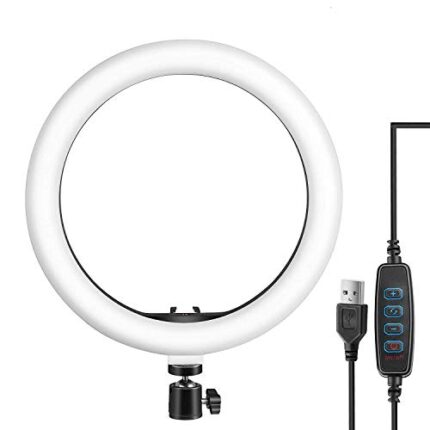 Tygot 10" Portable LED Ring Light with 3 Color Modes Dimmable