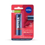 NIVEA Lip Caring Beauty Red Lip Balm | Lip & Cheek Tint with SPF