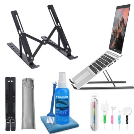 Sounce Adjustable Laptop Stand Combo with 3 in 1 100ml Cleaning