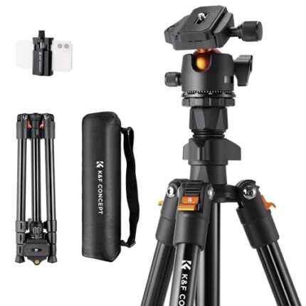 K&F Concept 64 inch/163cm Camera Tripod,Lightweight Travel