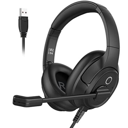 EH2 Black Headset with ENC, Over- Ear computer headphones for