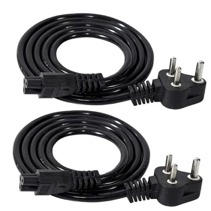 Storite 2 Pack 1.5 M Black 3 Pin Laptop Power Cable Universal