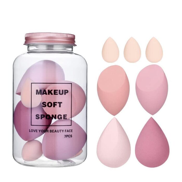 GLOW FIRST Makeup Sponge Set Beauty Blender with Egg Case, Soft