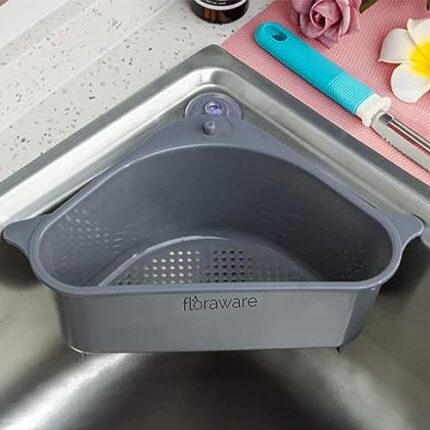 Floraware Multipurpose Corner Kitchen Sink Organizer Wash Basin