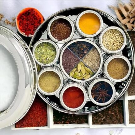 AIRA 12 In 1 Stainless Steel Spice Box For Kitchen | Masala Box |