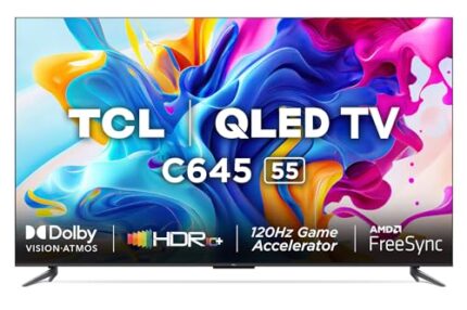 TCL 139 cm (55 inches) 4KUltra HD Smart QLED Google TV 55C645