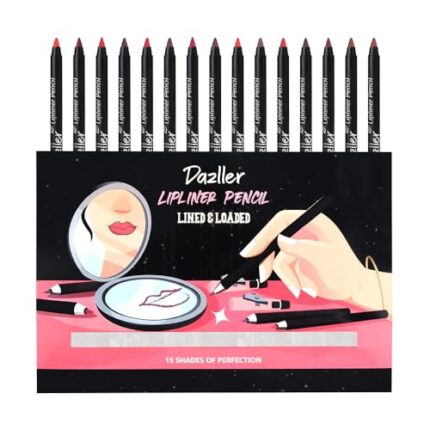 Dazller Lined & Loaded Lip Liner with In-Built Sharpener (Pack of