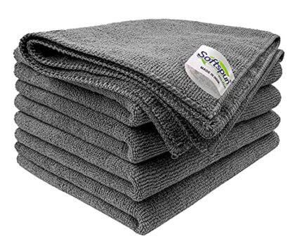 SOFTSPUN Microfiber Cleaning Cloths, 5pcs 30x30cms 340GSM Grey!