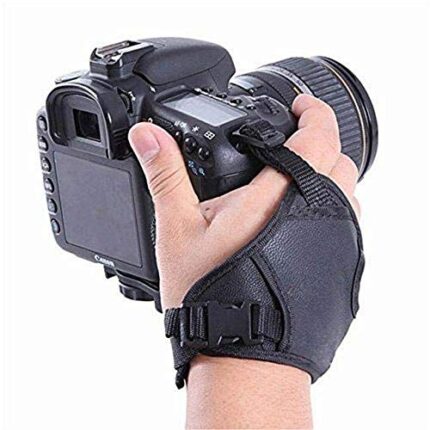 HIFFIN PU Leather Soft Camera Hand Grip/Wrist Strap for Canon