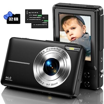 Iweukjlo Digital Camera, Kids Camera With 32Gb Card Fhd 1080P