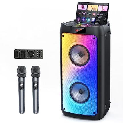 JYX Party Pop Speakers with 2 Wireless Microphones, Portable