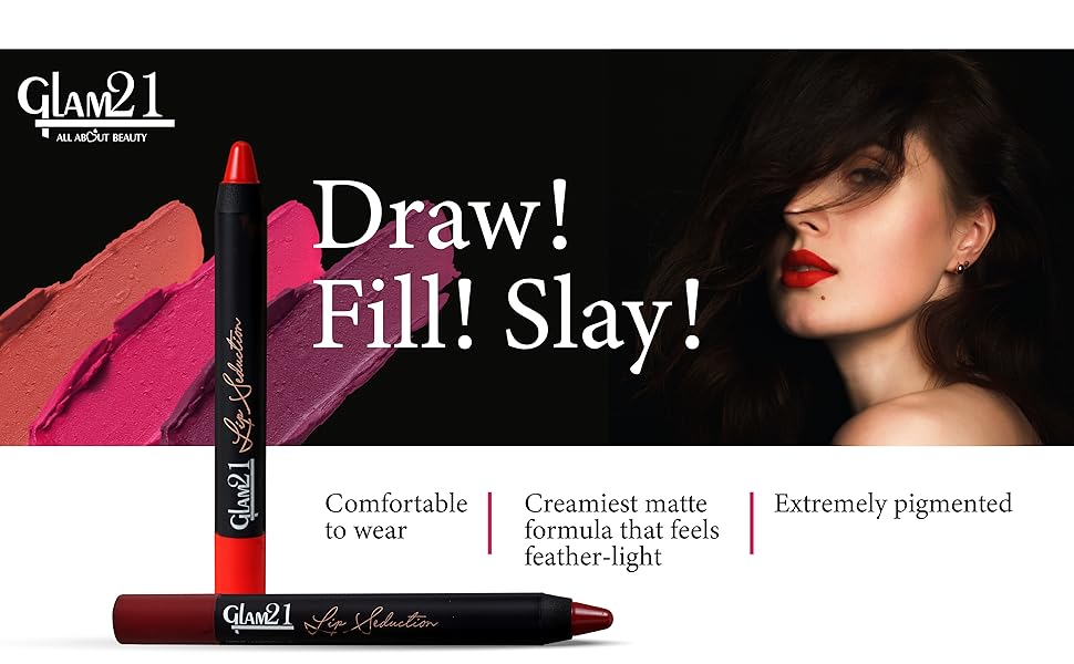 Glam21 Lip Seduction Non- Transfer Crayon Lipstick