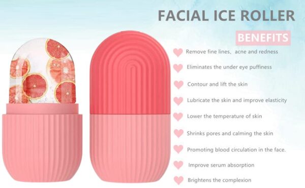 Aegon Ice Roller for Face | Ice Roller for Face Massager | Face Ice Roller for Men & Women | Ice Cube Roller for Glowing Skin & Puffy Eyes | Reusable & Unbreakable (Pink) - Image 8