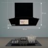 Beyond Appliances Asteria 60cm 1408m³/hr, Filterless Autoclean Curved Kitchen Chimney with Smart Screen & Speakers, 10 Years Motor & 2 Years Comprehensive Warranty by Beyond (Touch Control, Black) - Image 2