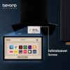 Beyond Appliances Asteria 60cm 1408m³/hr, Filterless Autoclean Curved Kitchen Chimney with Smart Screen & Speakers, 10 Years Motor & 2 Years Comprehensive Warranty by Beyond (Touch Control, Black) - Image 5