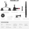 Neewer Triple Suction Cup Car Mount Kit with 2in1 Extension - Image 8