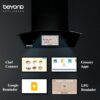 Beyond Appliances Asteria 60cm 1408m³/hr, Filterless Autoclean Curved Kitchen Chimney with Smart Screen & Speakers, 10 Years Motor & 2 Years Comprehensive Warranty by Beyond (Touch Control, Black) - Image 7