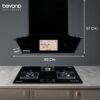 Beyond Appliances Asteria 60cm 1408m³/hr, Filterless Autoclean Curved Kitchen Chimney with Smart Screen & Speakers, 10 Years Motor & 2 Years Comprehensive Warranty by Beyond (Touch Control, Black) - Image 11