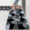 ishro home 3D Jet Printed Anti-Slip/Washable Rubber Rectangular