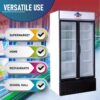 Rockwell 947Ltr, Double Glass Door Visi Cooler, Internal LED, - Image 6