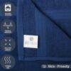 FRESH FROM LOOM Face Towel Set of 6pc - Navy Blue | 100% Cotton | - Image 3