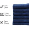 FRESH FROM LOOM Face Towel Set of 6pc - Navy Blue | 100% Cotton | - Image 6