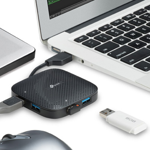 TP-link Tplink UH400 USB 3.0 4-Port Portable Hub TYPE-A Speed Devices Ports Input Output Transfer 