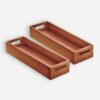 Wooden Serving Tray Platter Multipurpose Tray | Serving Tray for Breakfast, Tea Serving, Tray for Storage, Table Decor Kitchen Decor (Set of 2, Natural)