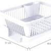 Floraware 3 in 1 Large Glossy Plastic Durable, lightweight & Unbreakable Modular Utensil Basket with Spoon Holder & Removable Dish Drainer Drying Rack for Kitchen Dish Rack Organizers(White) - Image 5