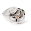 MARU 12 IN 1 Spice Box Stainless Steel with Middle Container Partitions | Masala Dabba Steel Masala Box For Kitchen Steel | Masala Dani For Kitchen See Through Lid (Size 13 Large 21.5cms) Silver - Image 9