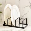 Decorlay Multipurpose Kitchen Plate Stand Dish Pan-Pot Lid Utensils Holder Space Saving Chopping Board Holder Corner Shelf Rack Cabinet Organizer (Black, Pack of 2) - Image 2