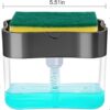 TEKCOOL 2 in 1 Soap Dispenser for Bathroom Accessories Dishwasher Liquid Holder Liquid Dispenser Pump 400 ML with Sponge Holder Kitchen Sink Accessories Items (Multi-Color) - Image 5
