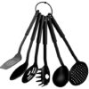 Non-Stick Safe Nylon Kitchen Tool Set – 6-Pieces of Cooking Essentials – Turner, Ladle, Spaghetti Server, Slotted Spoon & More in Black - Image 4