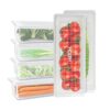 MILTON Cryo Fridge Storage Boxes Set of 6 Fridge Organizer Container with Waterproof Vinyl Stickers & Removable Drain Plate, Lid, Stackable Box, Plastic Containers 1500 ml, Transparent - Image 8