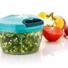 Clazkit Plastic Kitchen Dori Handy Vegetable and Fruit Manual Onion Dry Fruit Salad Maker Vegetable Quick String Chopper Machine, Cutter – 3 Stainless Steel Blades, 450ml/500ml/550ml,(Color May Vary) - Image 3