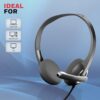 Honeywell New Suono P40 Wired On-Ear Headphones with Rotating Mic for HD Calling, Dual 40mm Drivers, Adjustable Headband for PC/Laptop/Computers, in-Built Noise canceling, Stereo Sound, Deep Bass - Image 8