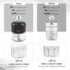 Qlect Automatic Electric Chopper | Rechargeable Wireless Chopper For Kitchen | Stainless Steel Chopper | One Touch Chopper for Onion Vegetables Garlic Ginger Meat Fruits (250ml Black | 1 Yr Warranty) - Image 5