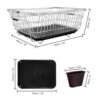 TEX-RO Utensils Basket Drainer & Dish Drainer Basket for Kitchen/Utensil Stand for Kitchen/Dish Drying Rack with Drainer/Bartan Stand/Dish Rack for Kitchen(Size- 56x43x23 CM/Chrome Finish) - Image 2