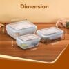 AGARO Borosilicate Glass Containers with Lids, 3 pcs Set, 370ml, 640ml &1040ml, Kitchen, Microwave, Oven & Freezer Safe, Baking Dish, Rectangle, Baking Tray, Scratch Resistant, Transparent - Image 6