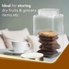 AGARO Elegant Glass Jar 2250 ml, Square Shaped, Steel Lid, Storage Glass Container, Transparent, Kitchen Organiser, Multipurpose Jar. - Image 3