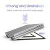 Tygot 6 Angles Adjustable Aluminum Ergonomic Foldable Portable Tabletop Laptop/Desktop Riser Stand Holder Compatible for MacBook, HP, Dell, Lenovo & All Other Notebook (Black) - Image 3