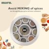 MARU 12 IN 1 Spice Box Stainless Steel with Middle Container Partitions | Masala Dabba Steel Masala Box For Kitchen Steel | Masala Dani For Kitchen See Through Lid (Size 13 Large 21.5cms) Silver - Image 5