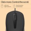 HP 150 Wired Mouse- Elegant Ergonomic Design, 1600 DPI Optical Tracking, USB Plug & Play / 3 Years Warranty (240J6AA), Black - Image 6