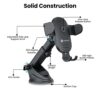 Portronics Clamp M2 Adjustable Car Mobile Phone Holder Stand for Dashboard & Windshield, 360° Rotational, Strong Suction Cup, Compatible with 4 to 6 inch Devices(Black) - Image 5