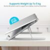 Portronics My Buddy K Lite Foldable Laptop Stand with Adjustable Heights, Anti-Slip Silicone Pads, Collapsible Design, 5 kg Max Weight, ABS Build, Portable & Lightweight Holder Riser (White) - Image 8