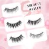 CALAILIS Magnetic False Eyelash and Magnetic Eyeliner Kit, Eye Makeup Waterproof Liquid Eye Liner, 3D Faux Mink Eye Lashes Natural Reusable Lashes 5 Pairs, Free Applicator(CY05) - Image 6