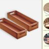 Wooden Serving Tray Platter Multipurpose Tray | Serving Tray for Breakfast, Tea Serving, Tray for Storage, Table Decor Kitchen Decor (Set of 2, Natural) - Image 4