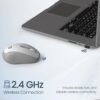 Portronics Toad 34 Wireless Mouse with 2.4 GHz Wireless, Adjustable Sensitivity, USB Receiver, Ergonomic Design, for Laptops, Desktops PC, Mac (White) - Image 2