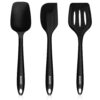 AGARO Silicone Spatula Set of 3, Large Heat Resistant Spatula for Cooking, Baking and Mixing, Non-Stick Cookware for Kitchen, BPA Free, Flexible, Seamless Design, Deluxe, Black.